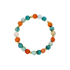 The Kantha Capri Sonnet Bracelet features groups of colorized Kantha beads separated by smaller metallic beads.