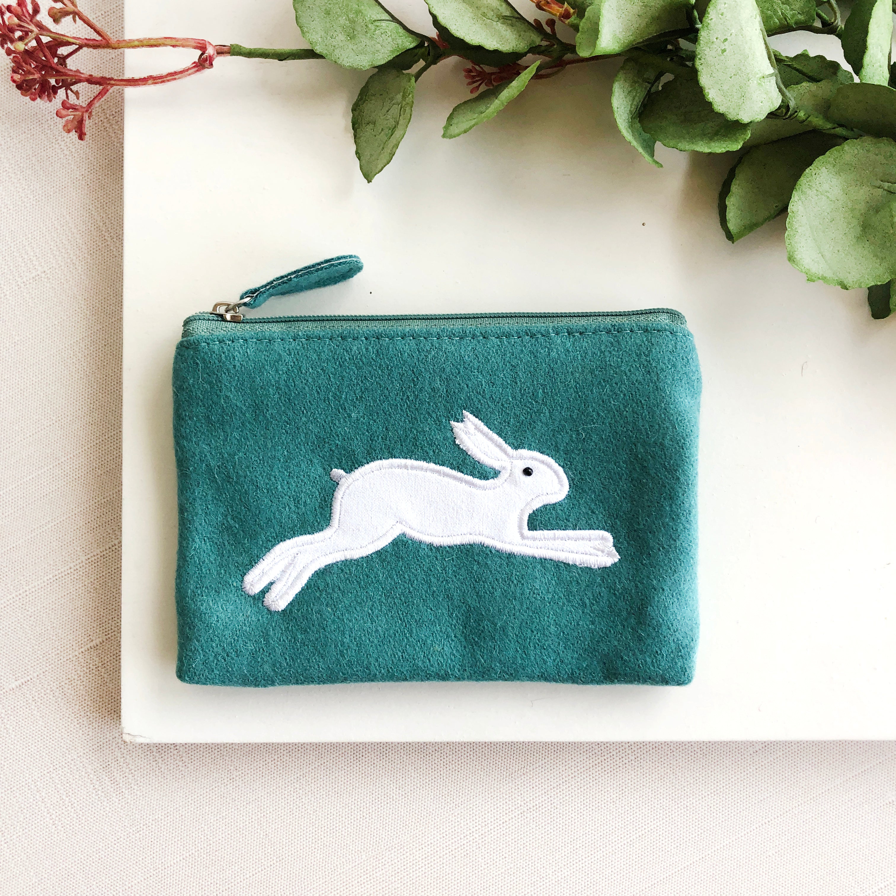 Leaping Hare Coin Purse - Teal | Just Trade