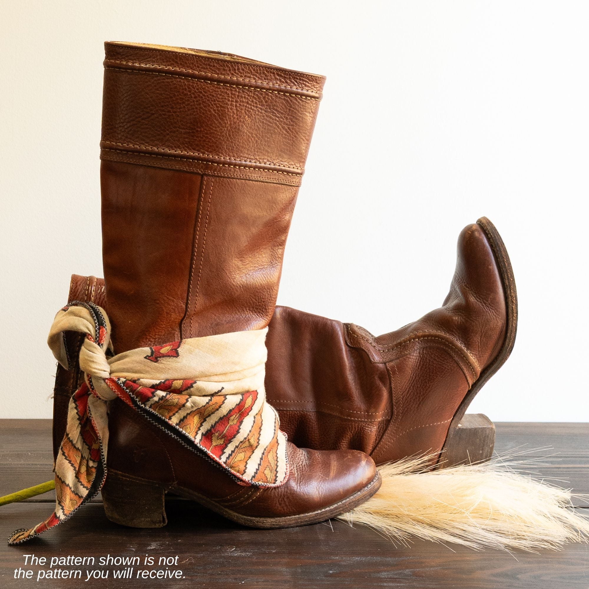 Bandana on western boot for western style, boot accessories, boot charms