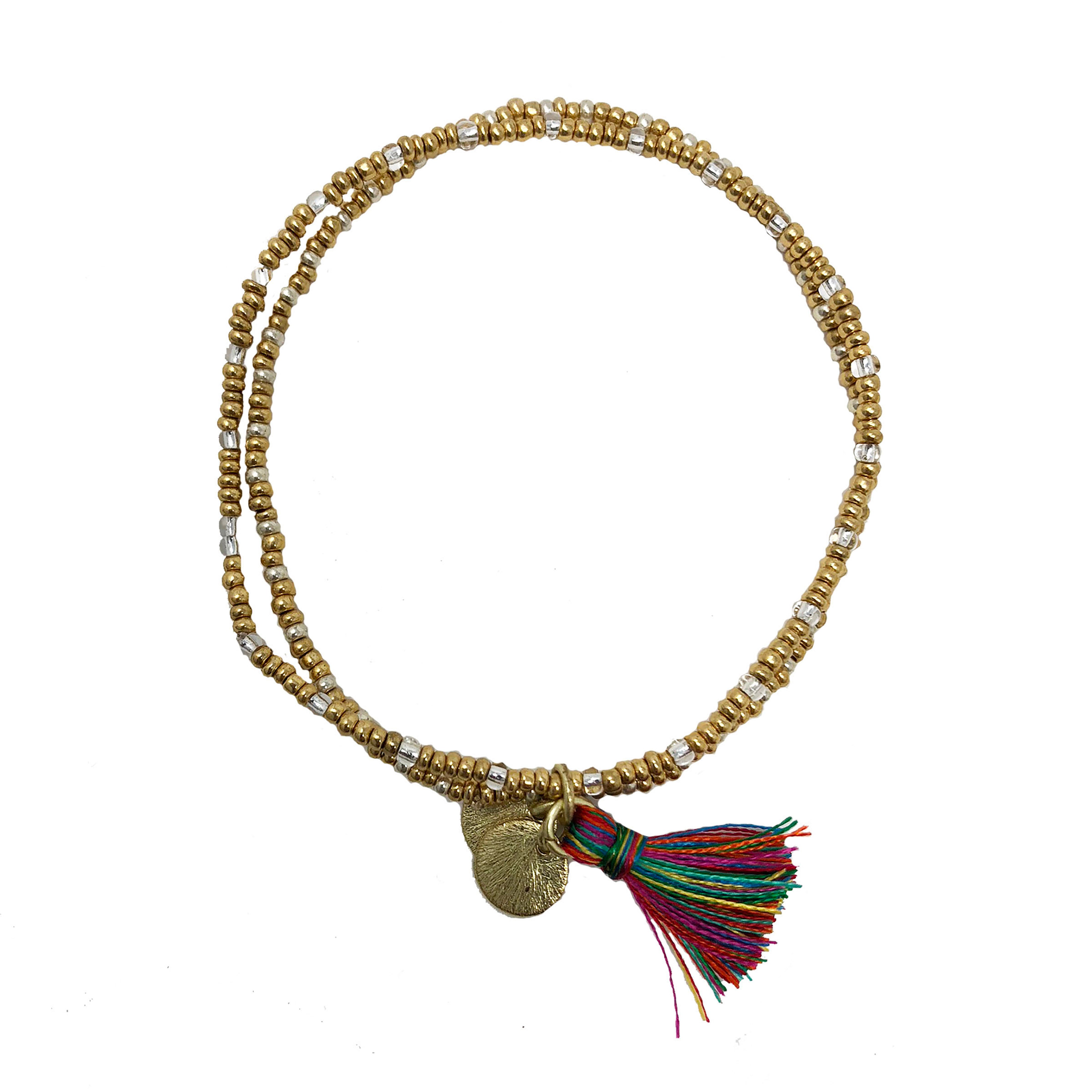 Gold Coast Tassel Bracelet in Multi