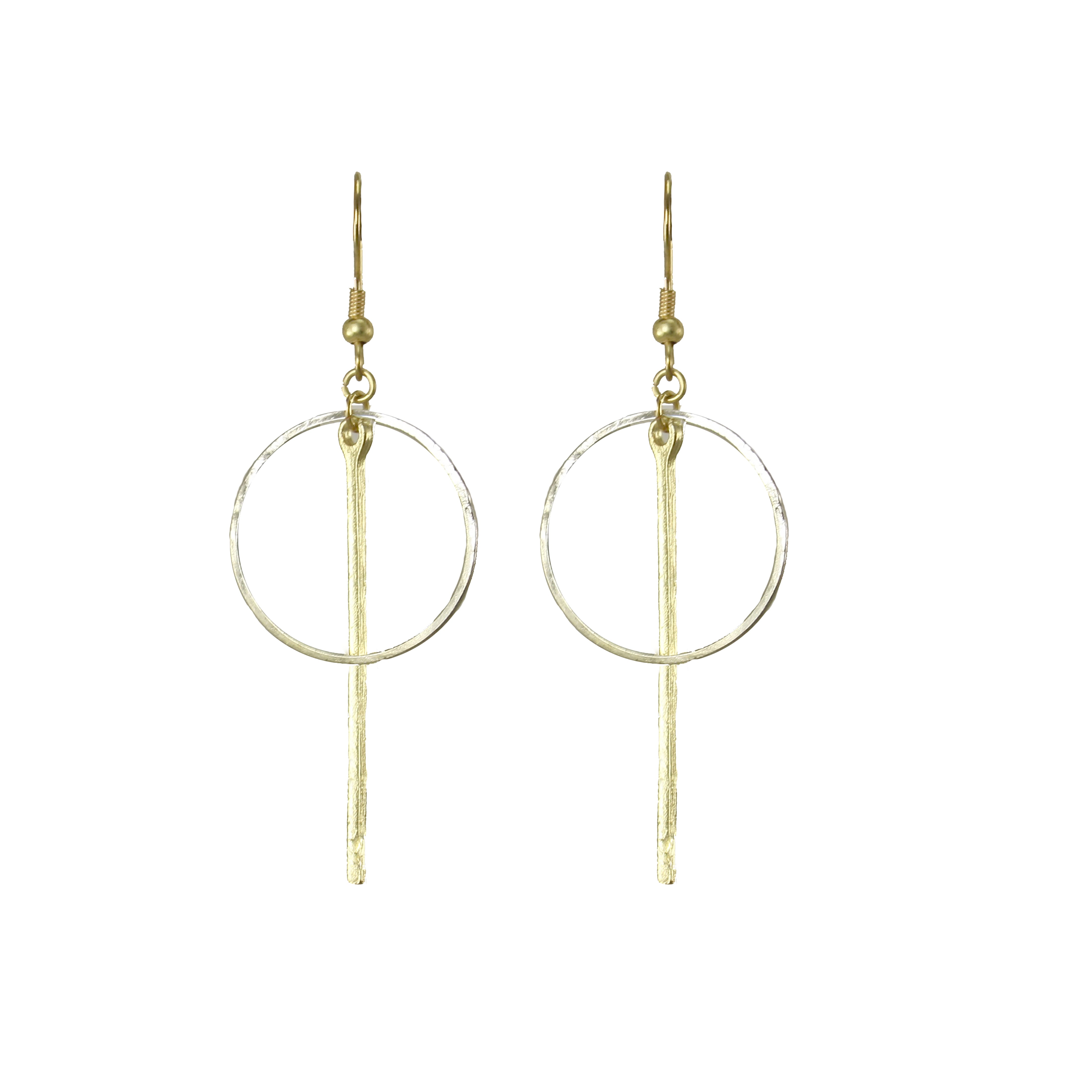 Bar Hoop Drop Earrings