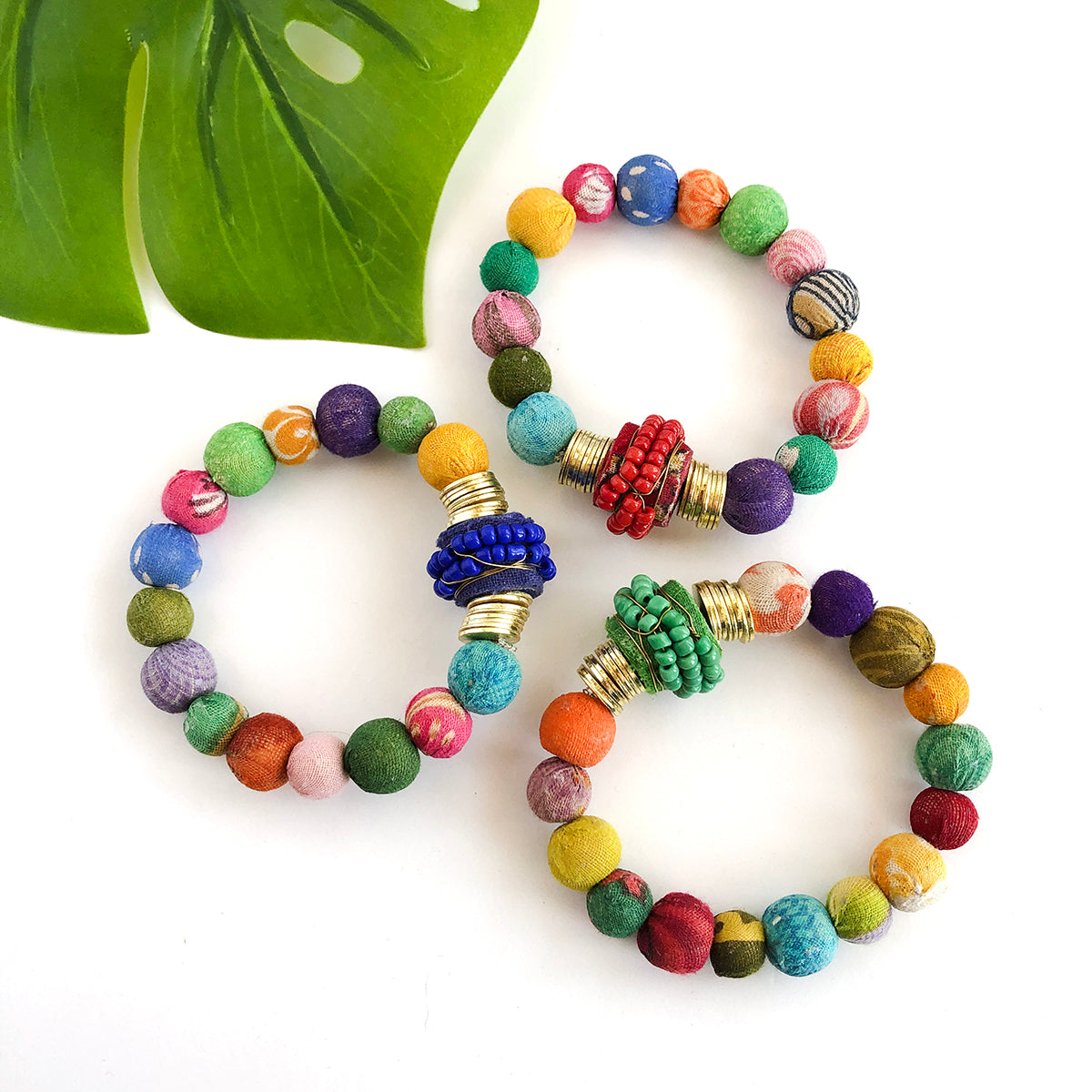 Kantha Gilded Bobbin Bracelet