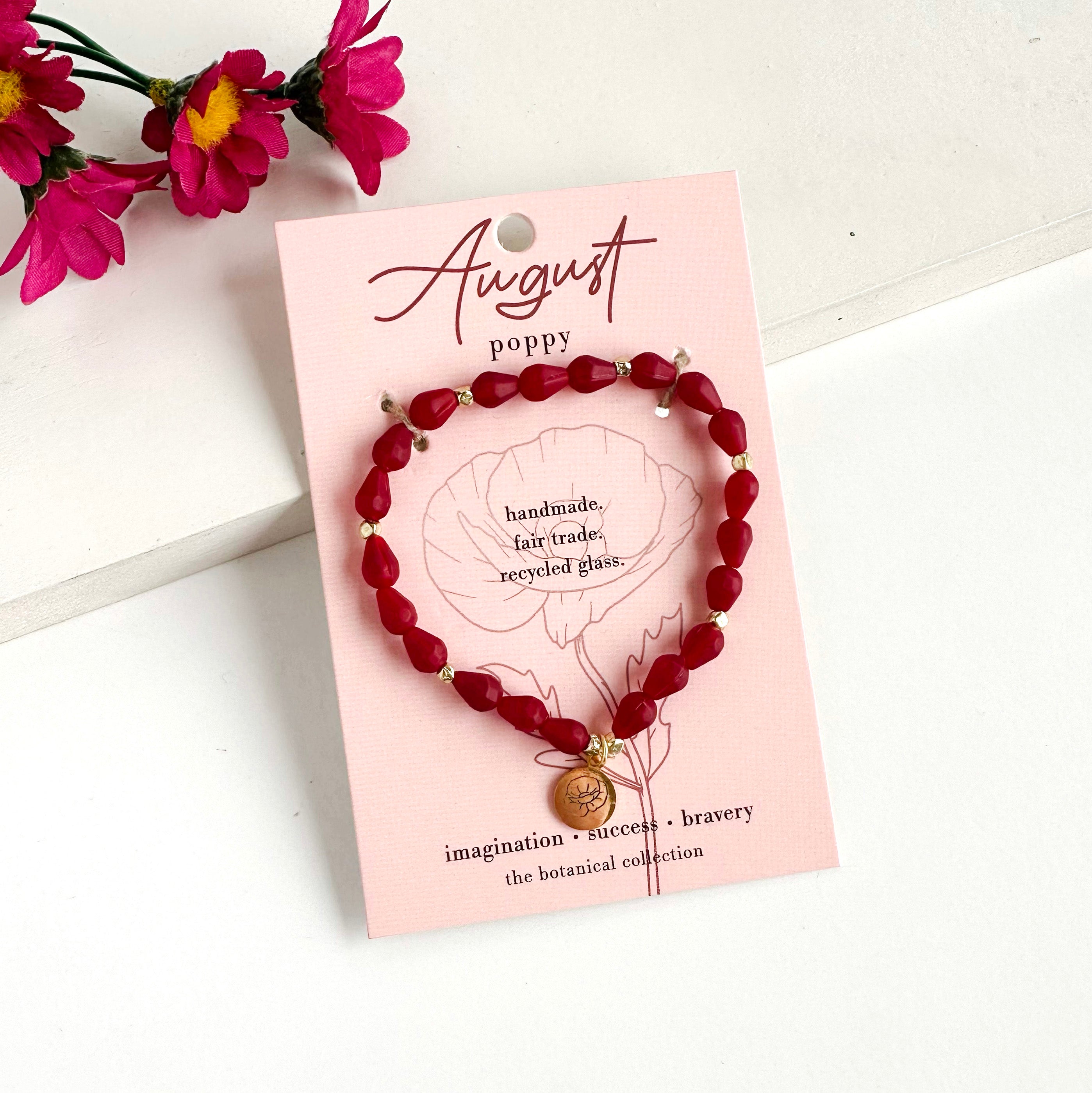 August Birth Flower Bracelet WorldFinds
