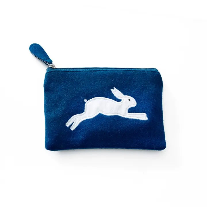 Leaping Hare Coin Purse - Blue | Just Trade 