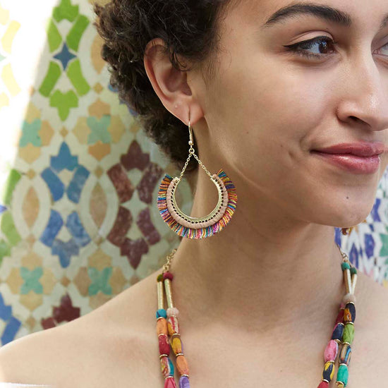 Contoured Fringe Earrings (Multi)