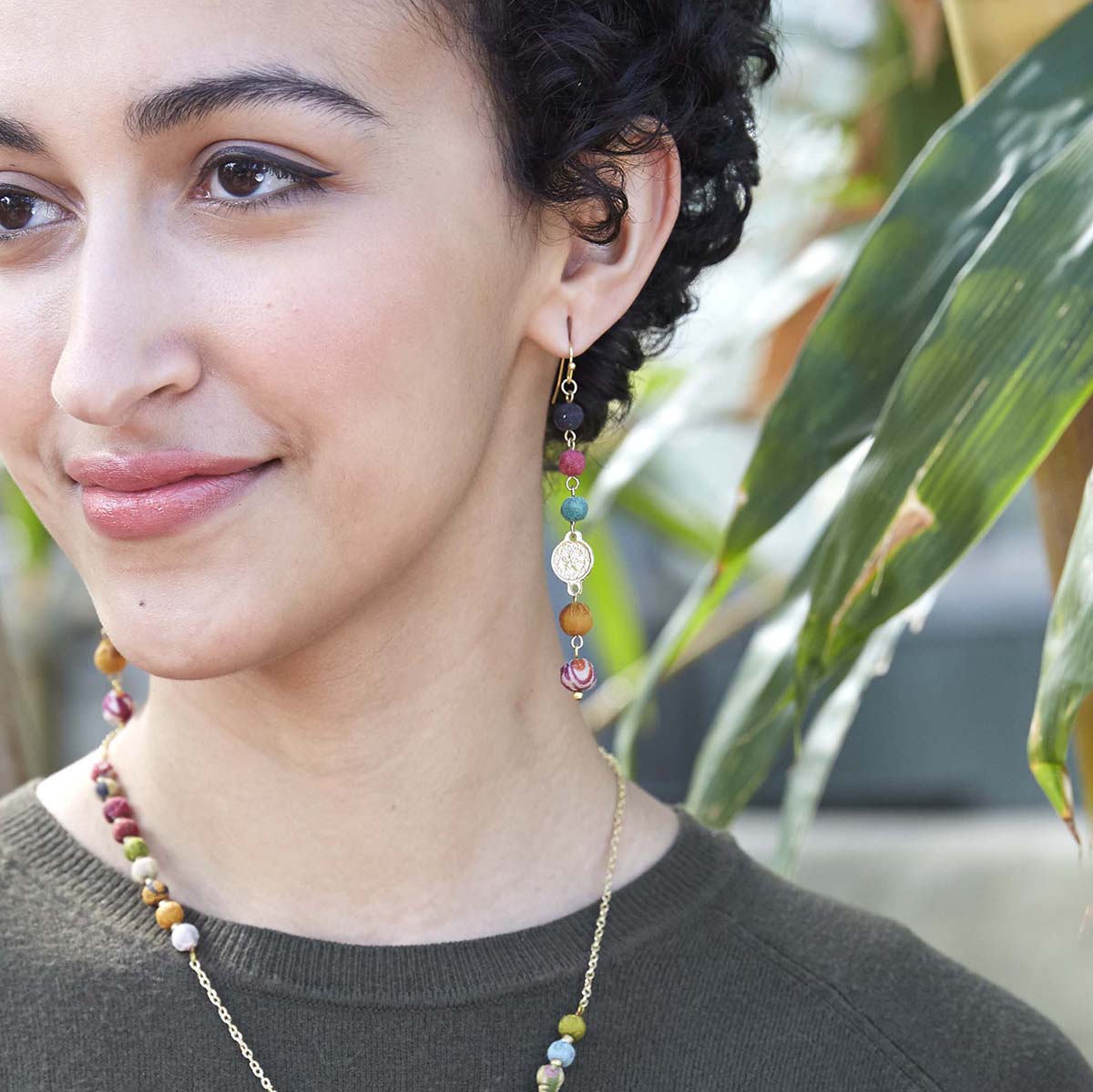 Kantha Raindrop Earrings