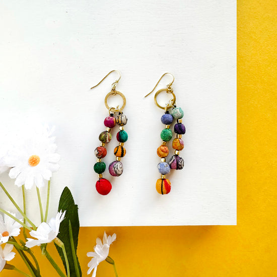 Load image into Gallery viewer, Kantha Elina Earrings
