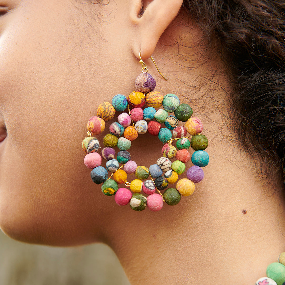 Concentric Kantha Earrings