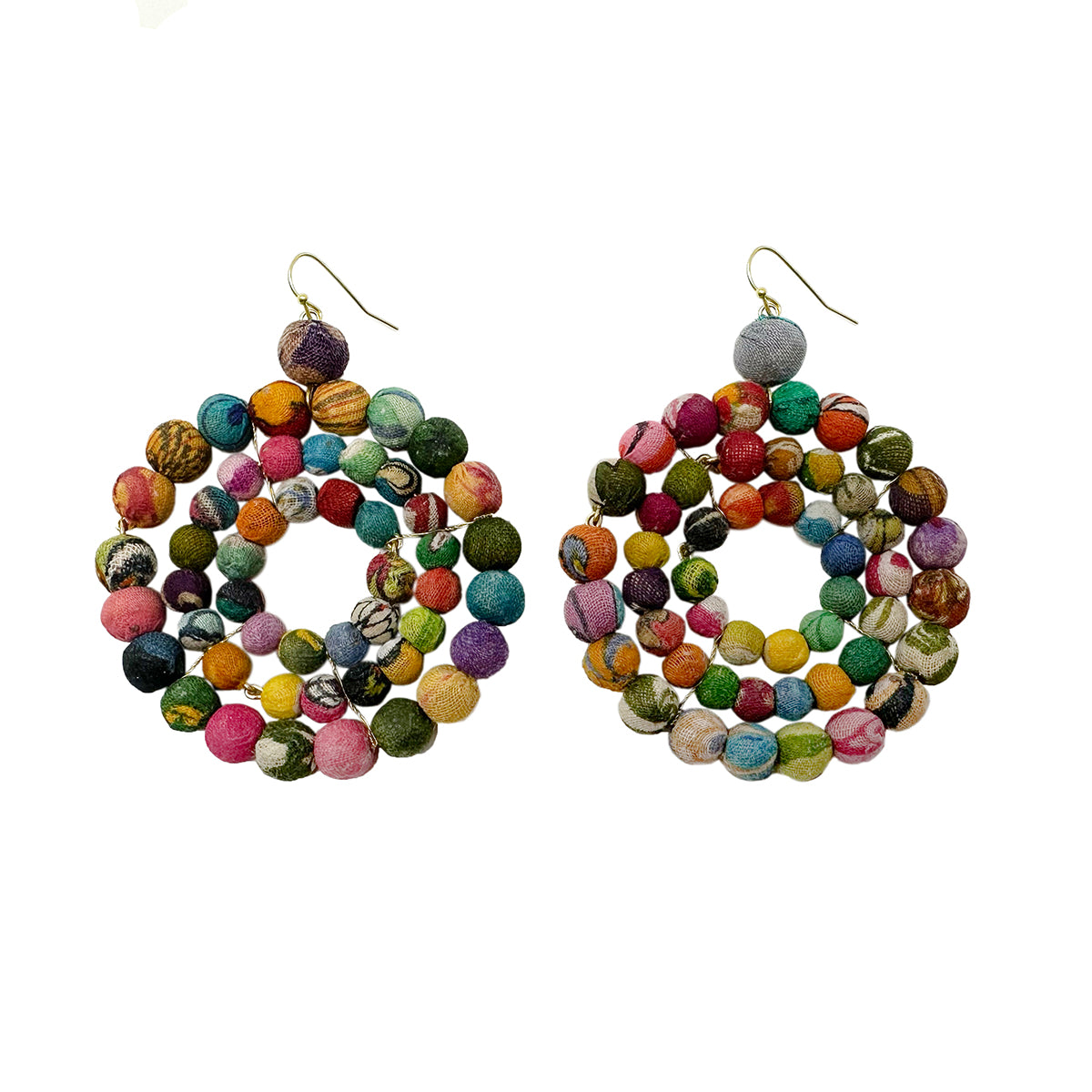 Load image into Gallery viewer, Concentric Kantha Earrings
