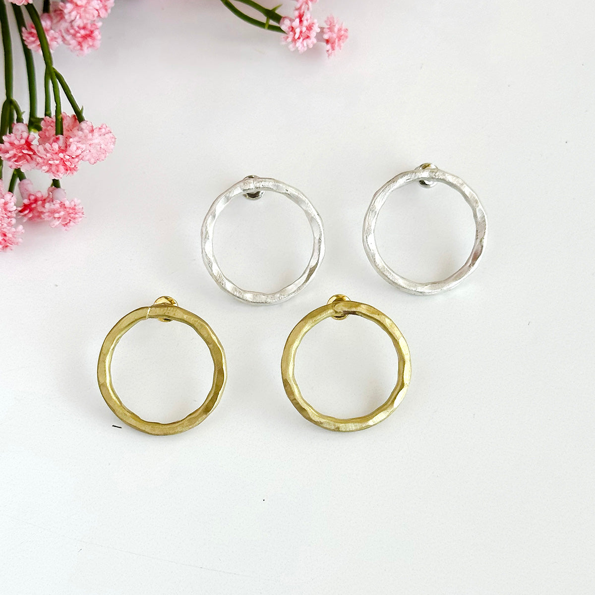 Textured Twig Hoop Posts