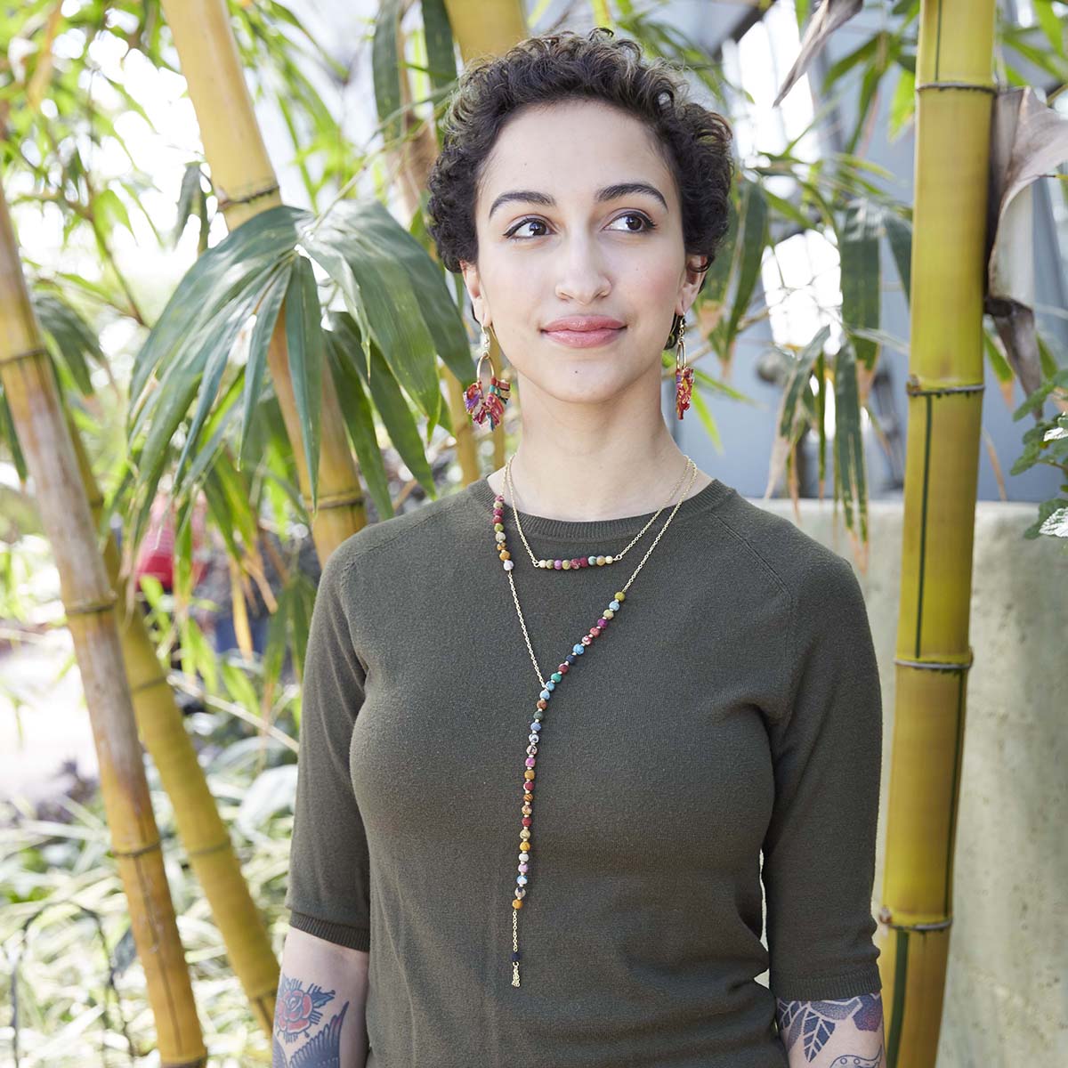 Kantha Horizontal Bar Necklace