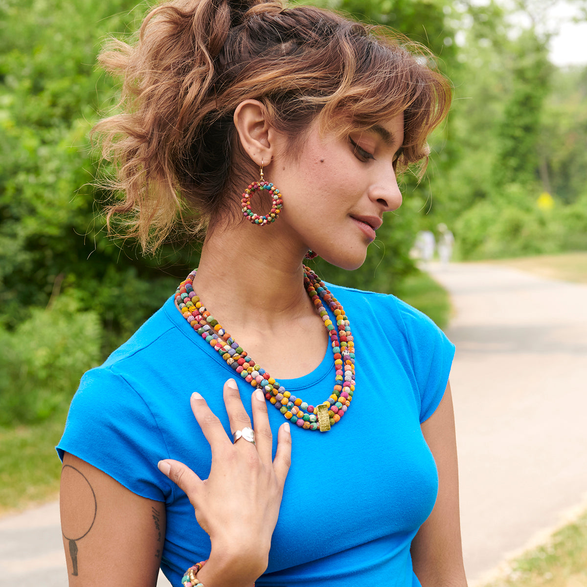 Kantha Luminous Inlay Necklace