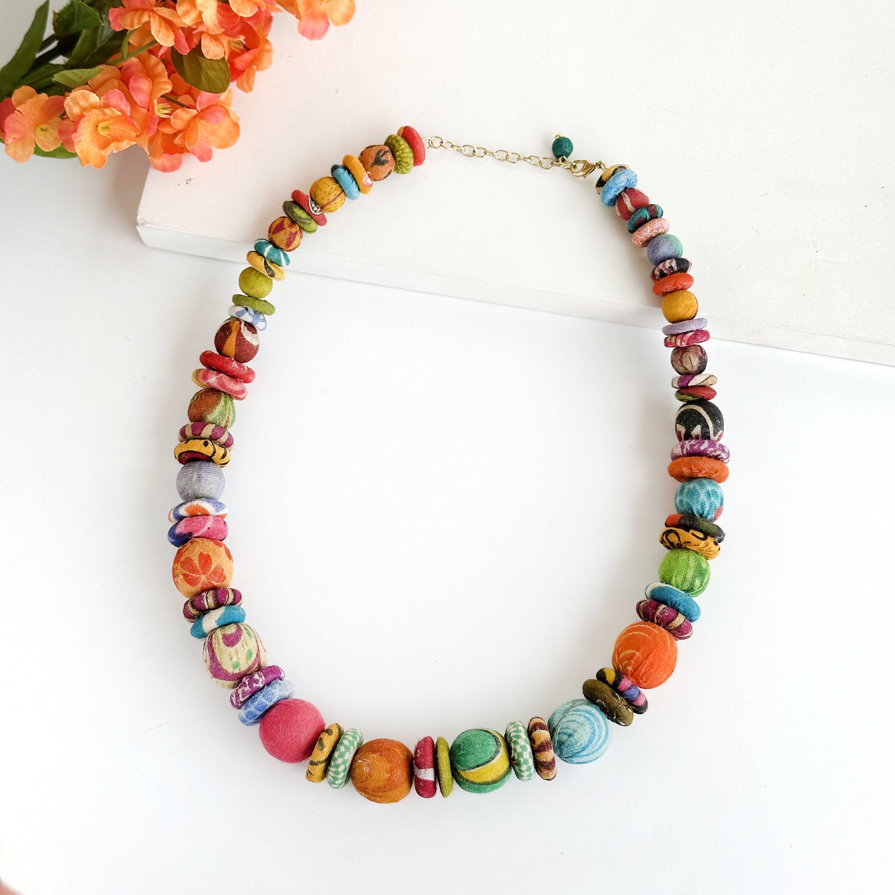 Kantha Button Necklace | WorldFinds