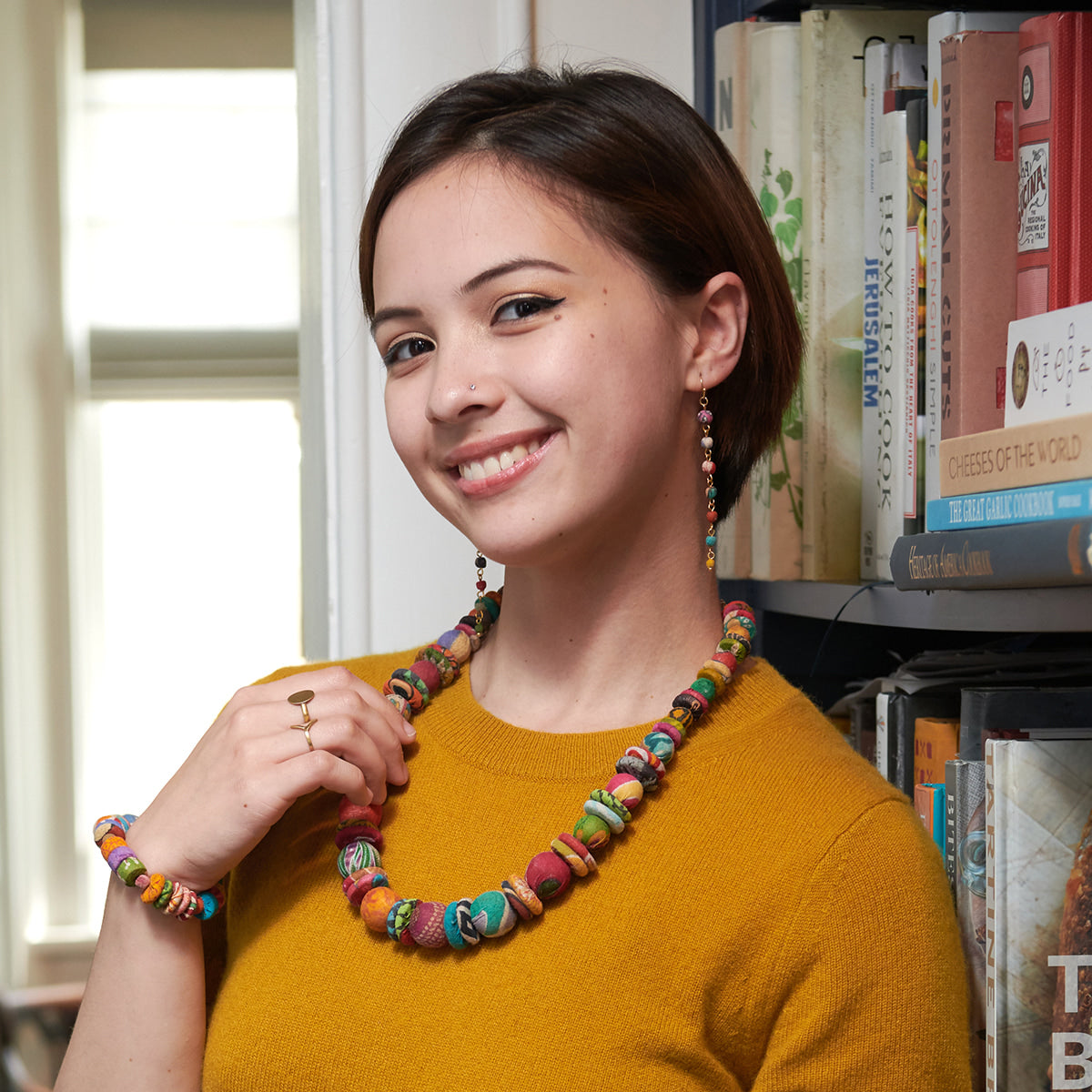 Kantha Button Necklace | WorldFinds