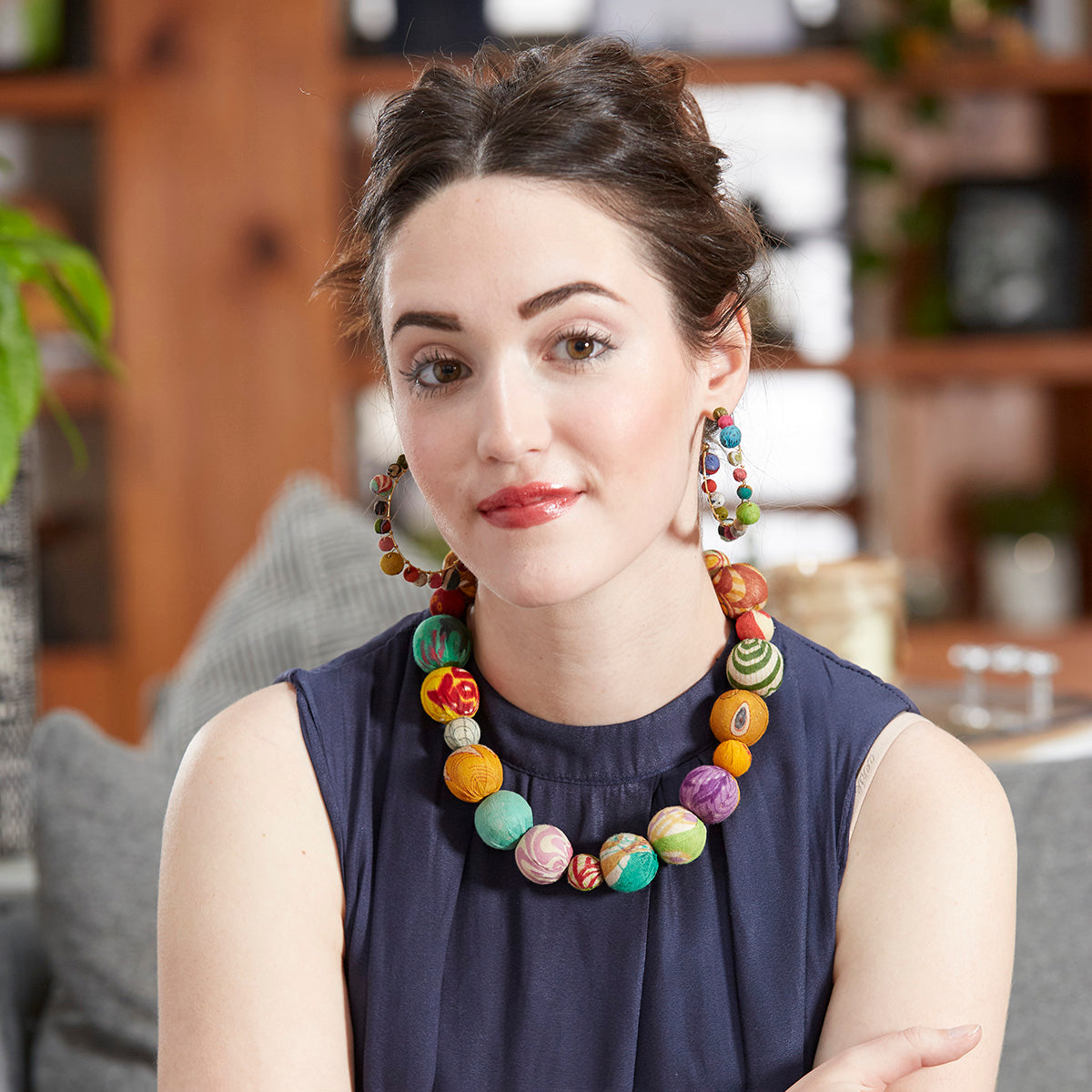 Kantha Bauble Collar Necklace