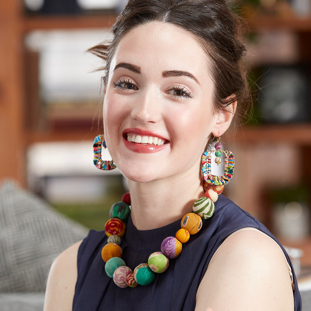 Kantha Bauble Collar Necklace