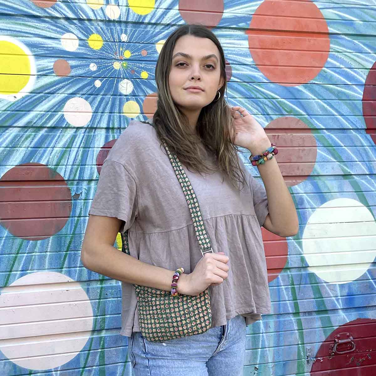 Kantha Square Sling Bag | WorldFinds