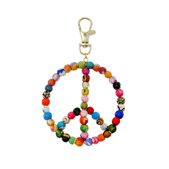 Load image into Gallery viewer, Kantha Peace Symbol Bag Clip

