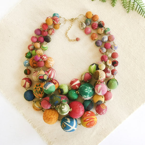 Kantha Orb Necklace