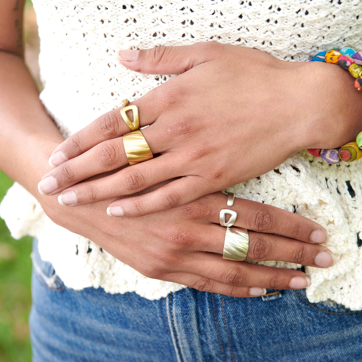 Open Triangle Wrap Ring