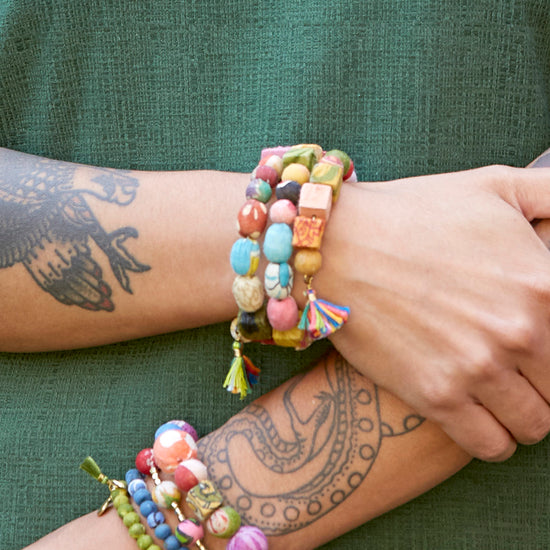 Kantha Spiral Shapes Bracelet
