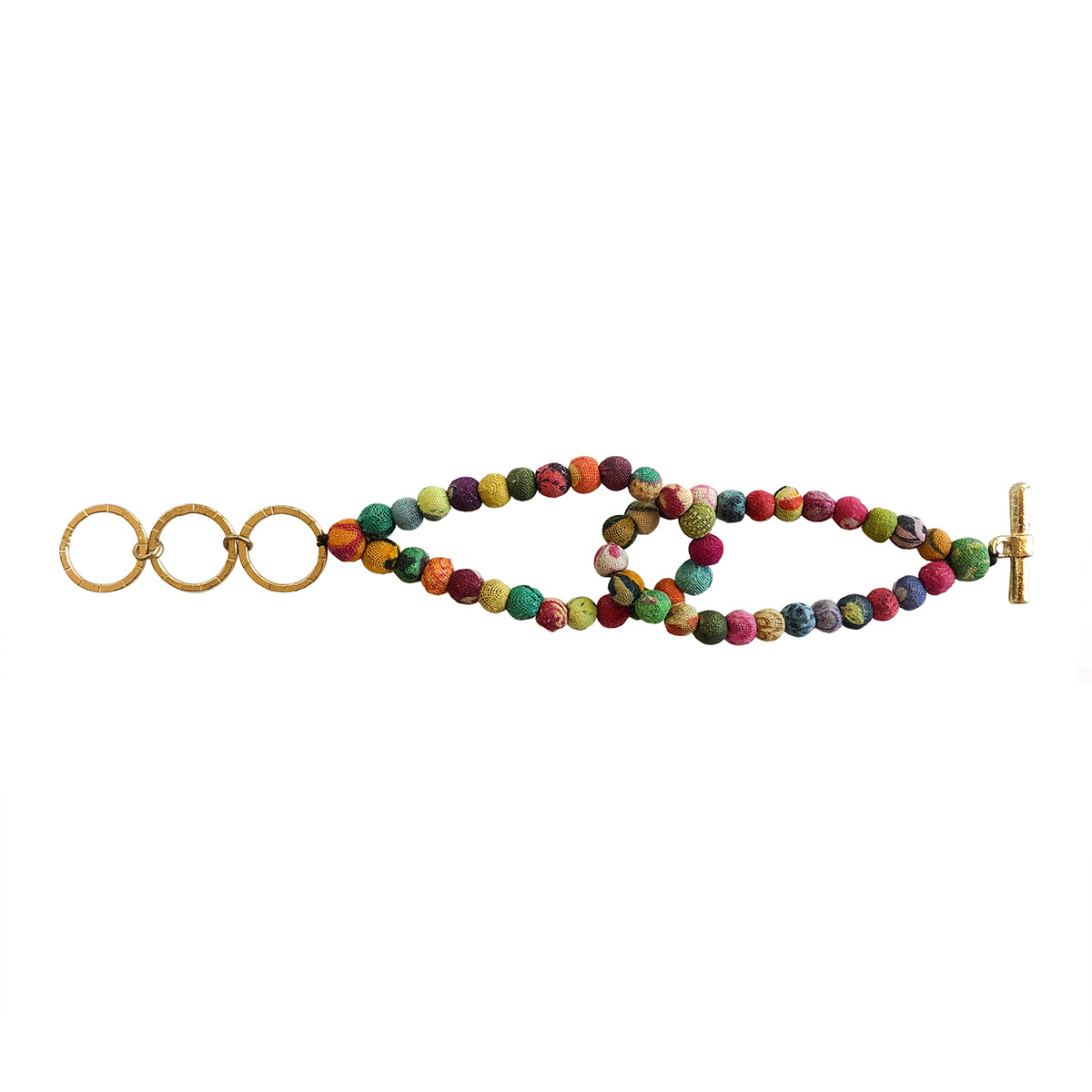 Interlocking Kantha Toggle Bracelet