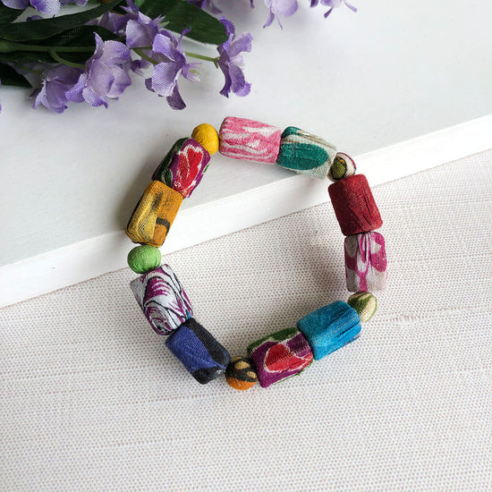 Load image into Gallery viewer, Kantha Double Rectangle Bracelet
