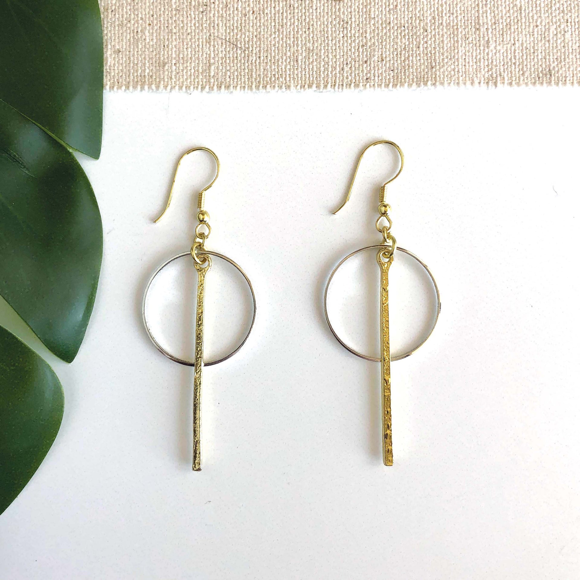 Bar Hoop Drop Earrings Worldfinds – WorldFinds
