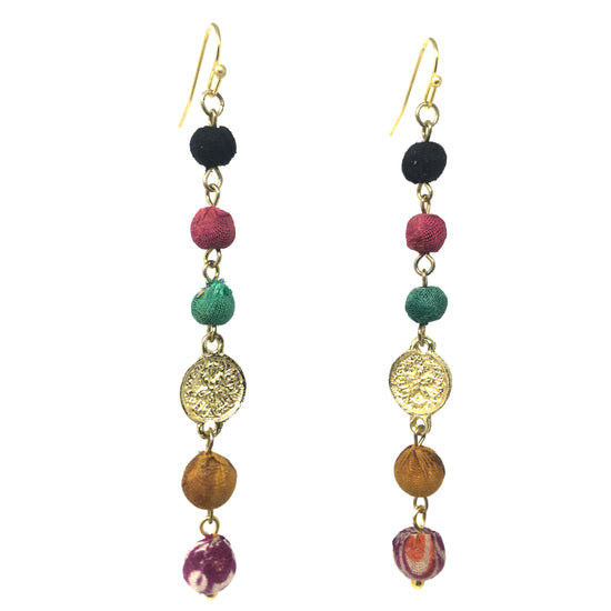 Load image into Gallery viewer, Kantha Raindrop Earrings
