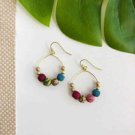 Load image into Gallery viewer, Kantha Petite Gilded Hoops
