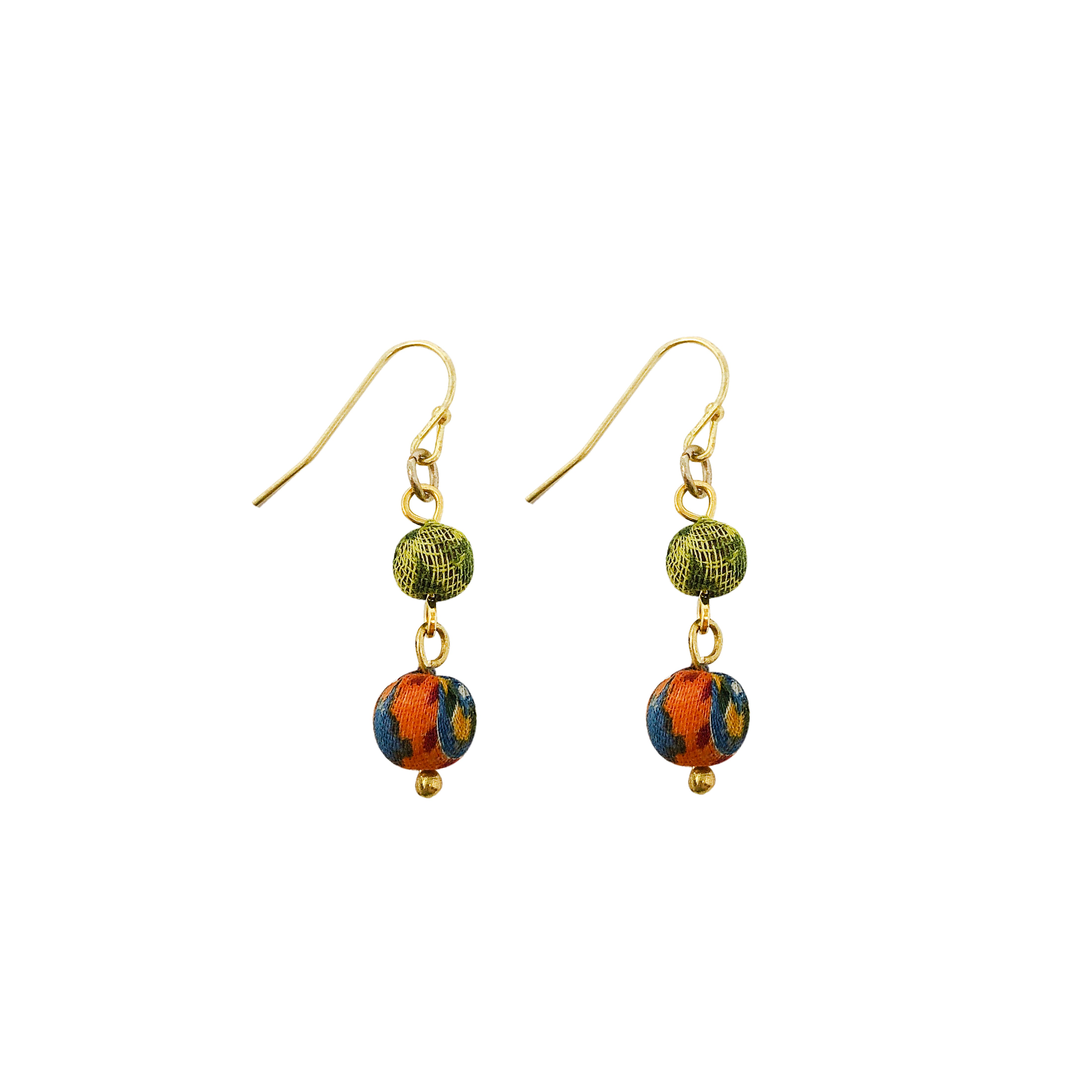 Kantha Double Drop Earrings