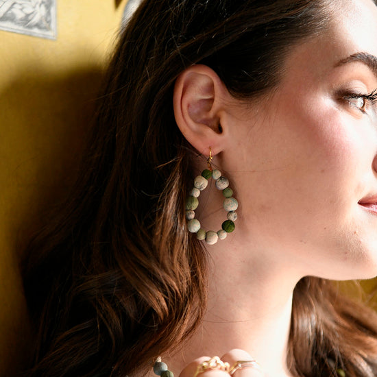Kantha Waves Teardrop Earrings