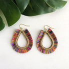 Raja Rainbow Fringed Teardrop Earrings