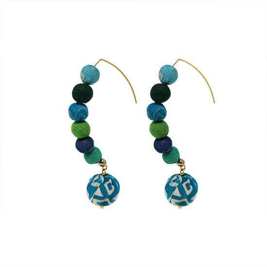 Kantha Water Lilies Drop Earrings
