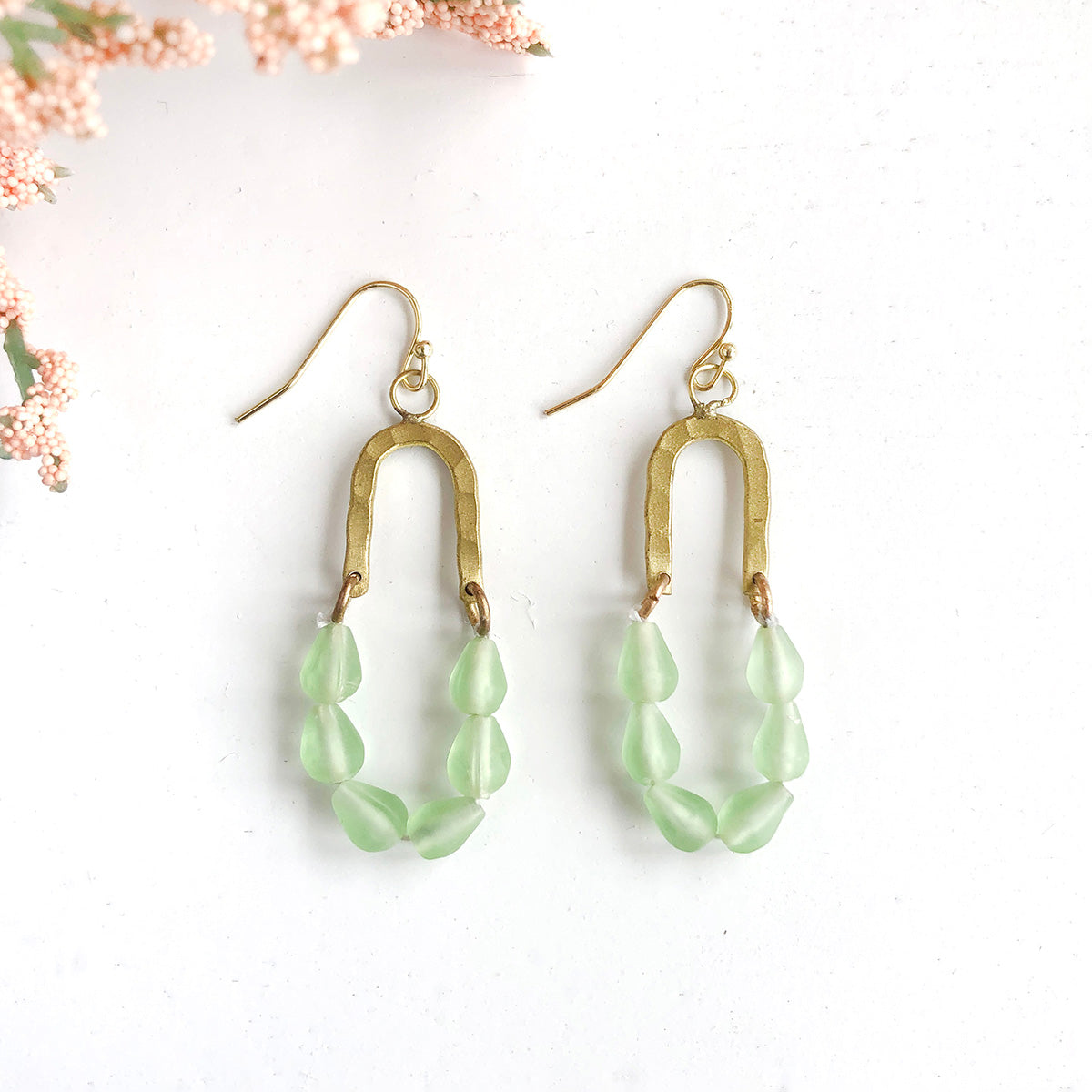 Load image into Gallery viewer, Seascape Drop Earrings (Sage)
