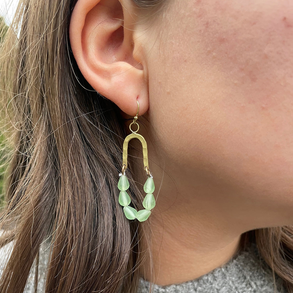 Seascape Drop Earrings (Sage)