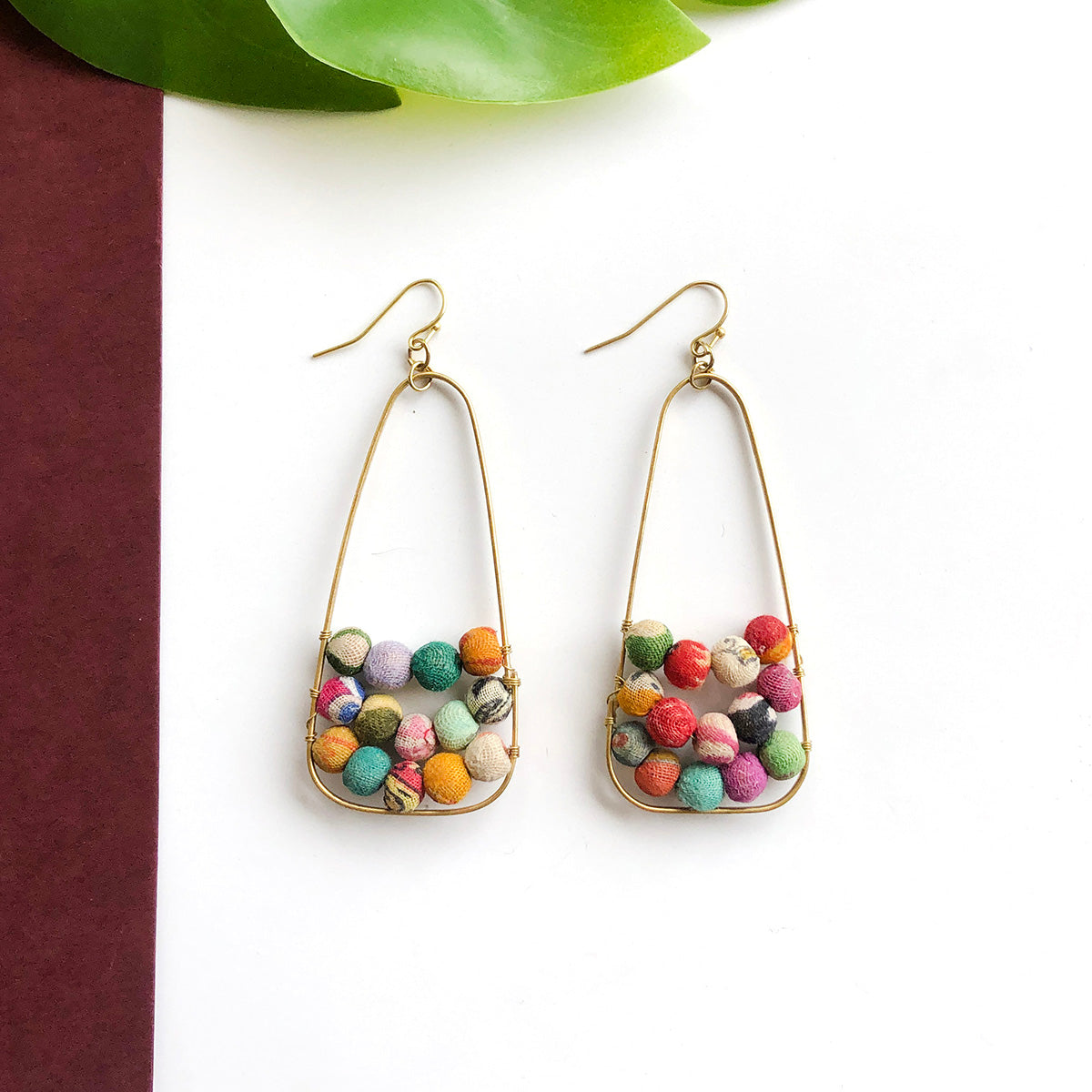 Load image into Gallery viewer, Embedded Kantha Earrings
