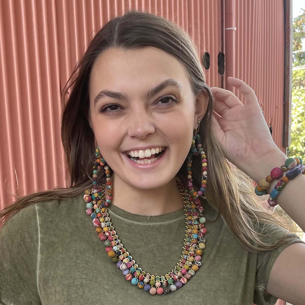 Linked Kantha Earrings