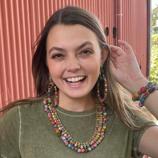 Linked Kantha Earrings