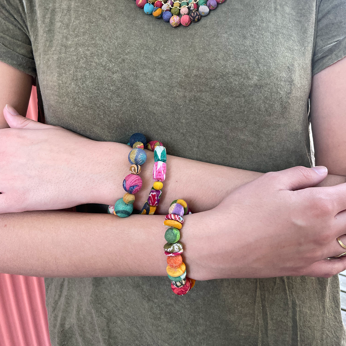 Kantha Double Rectangle Bracelet