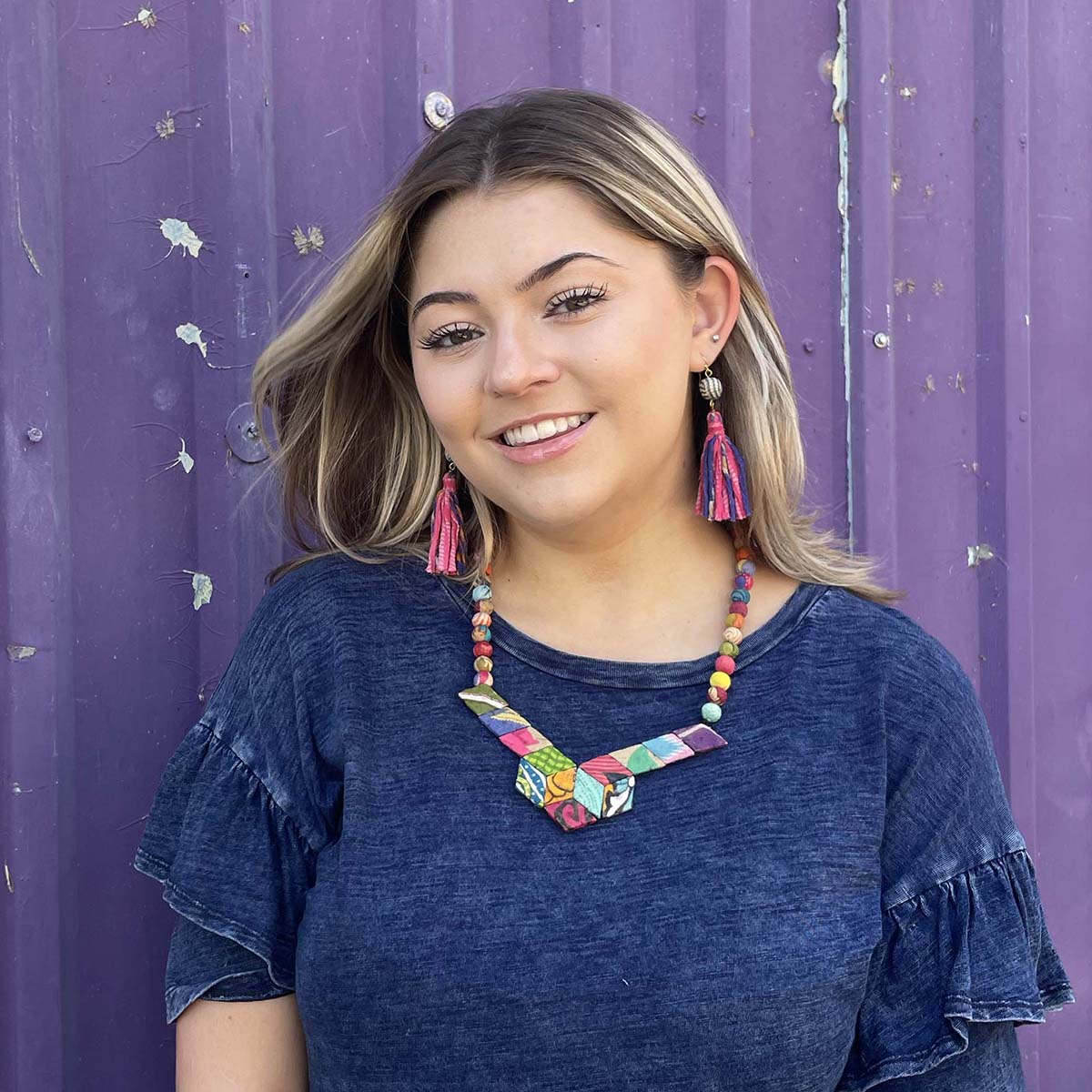 Kantha Stained Glass Necklace