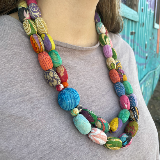 Load image into Gallery viewer, Kantha Focal Necklace
