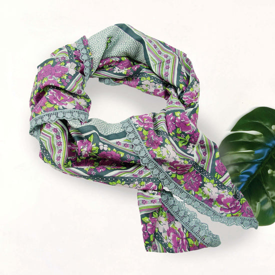 Load image into Gallery viewer, Floral Confetti Scarf in Gray
