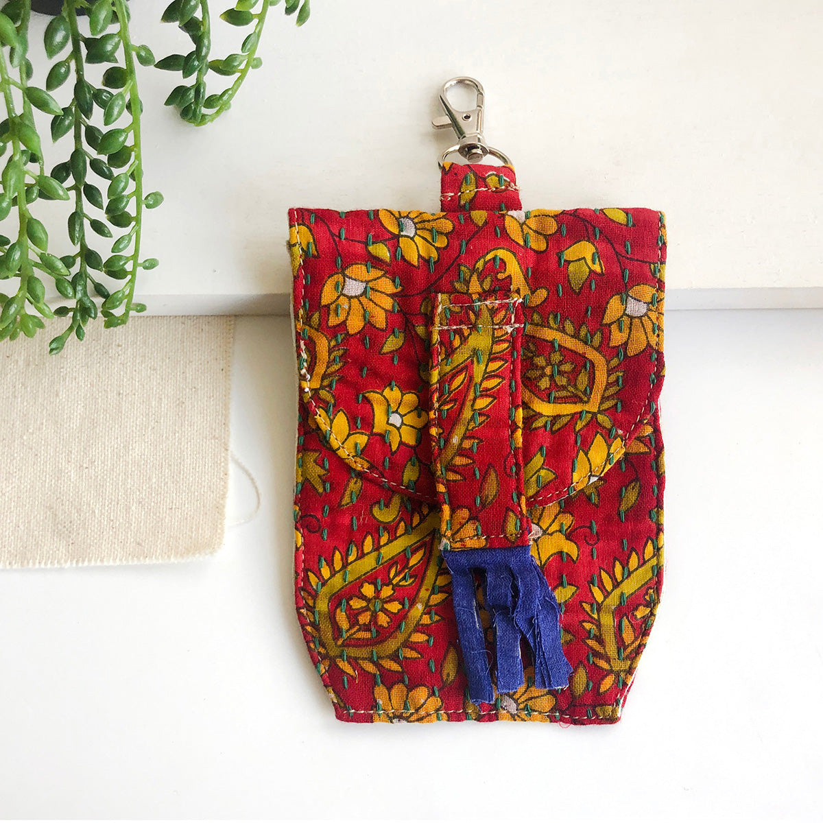 Kantha Clip-On Pouch