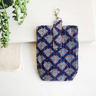 The back side of a Kantha Clip-On Pouch.